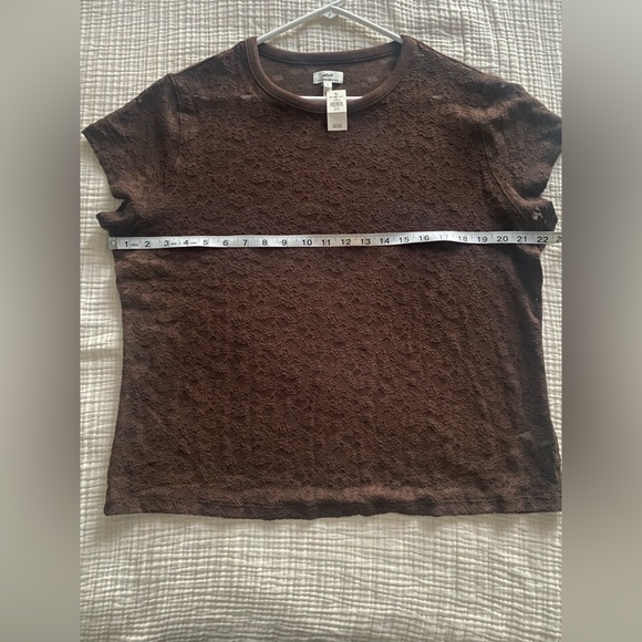 NWT Aerie Lace Vintage Short Sleeve Brown Top On Trend SZ L & XL Avail - Picture 6 of 11